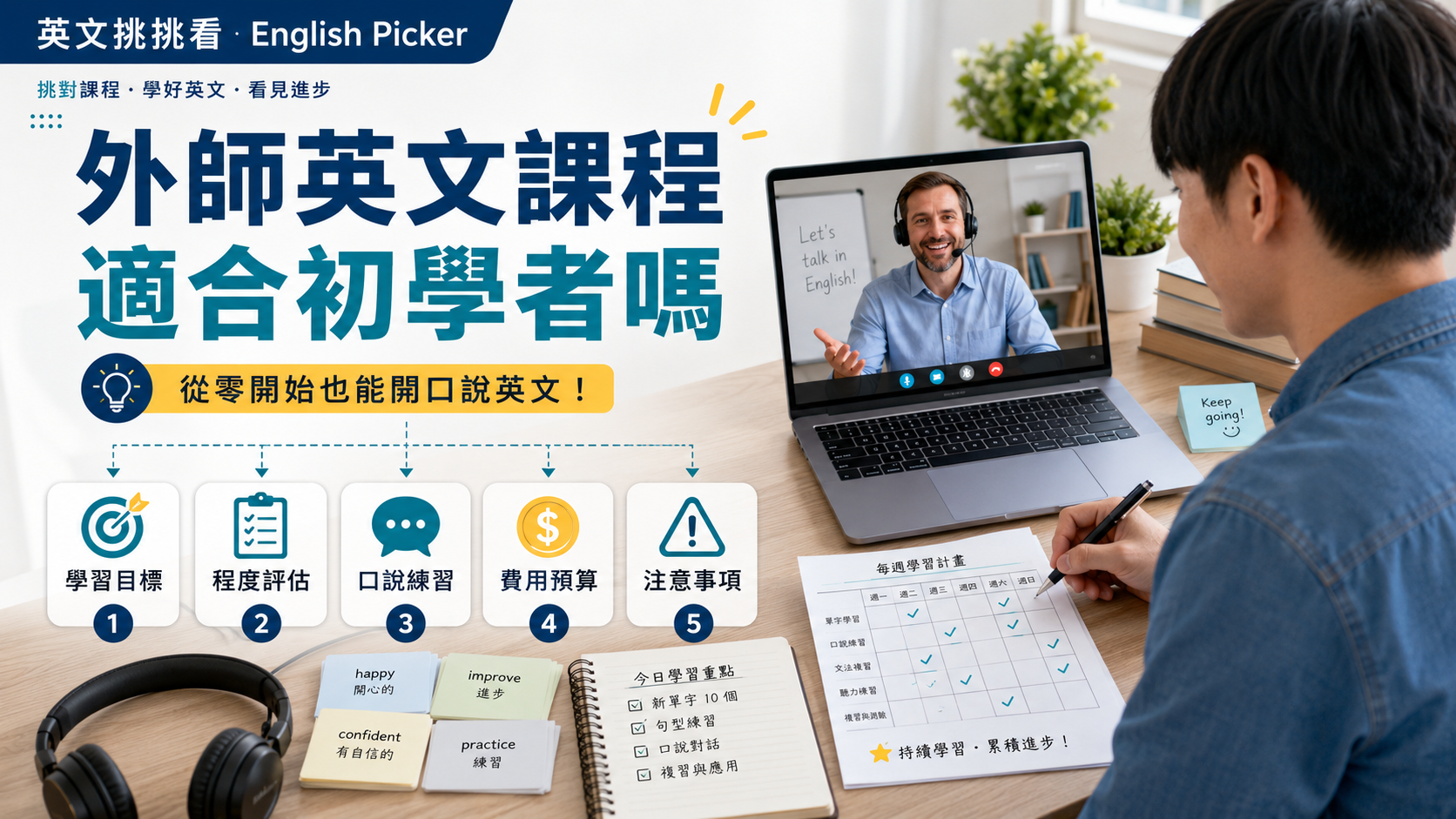 外師英文課程適合初學者嗎？從程度、預算到上課方式完整分析